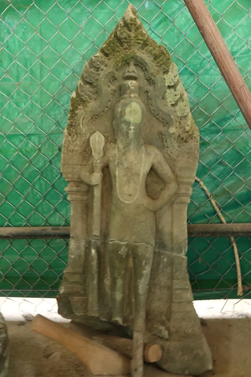 One of the door guardian statues