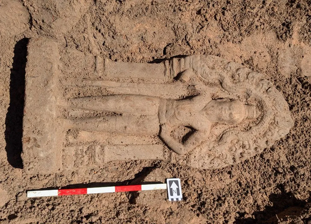 one of the Cambodian statues excavated