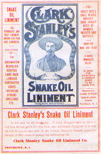Ad for Clark Staney's Snake Oil Liniment